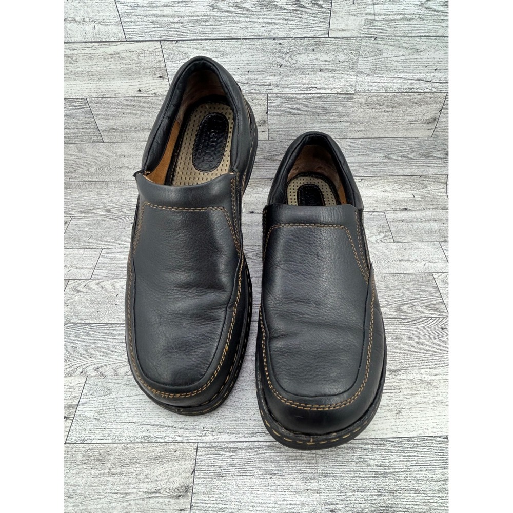 Born Men Black Leather Slip On Moc Toe Loafers‎ Shoes M3663 CCI15 Size 12M